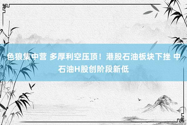 色狼集中营 多厚利空压顶！港股石油板块下挫 中石油H股创阶段新低