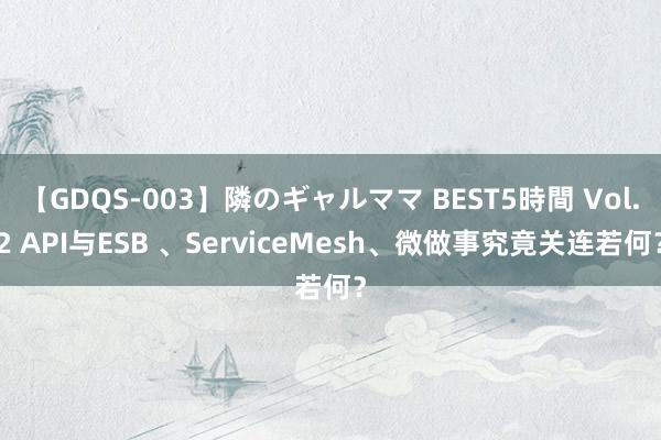 【GDQS-003】隣のギャルママ BEST5時間 Vol.2 API与ESB 、ServiceMesh、微做事究竟关连若何？