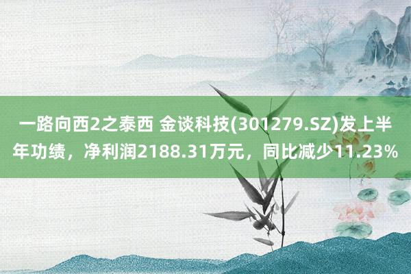 一路向西2之泰西 金谈科技(301279.SZ)发上半年功绩，净利润2188.31万元，同比减少11.23%