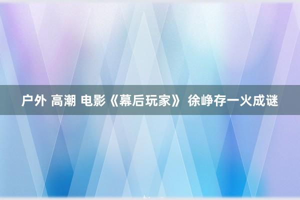 户外 高潮 电影《幕后玩家》 徐峥存一火成谜